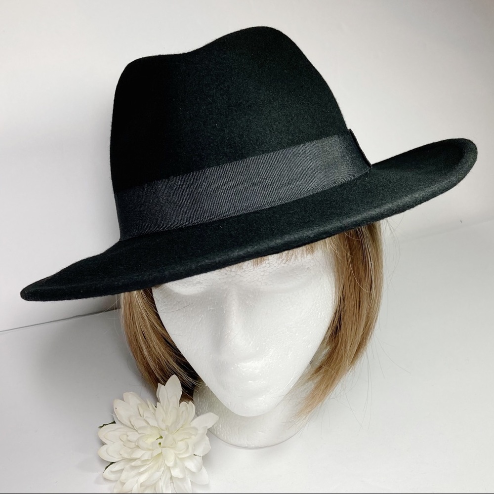 H&M Unisex Divided Black Panama Hat Grosgrain Band